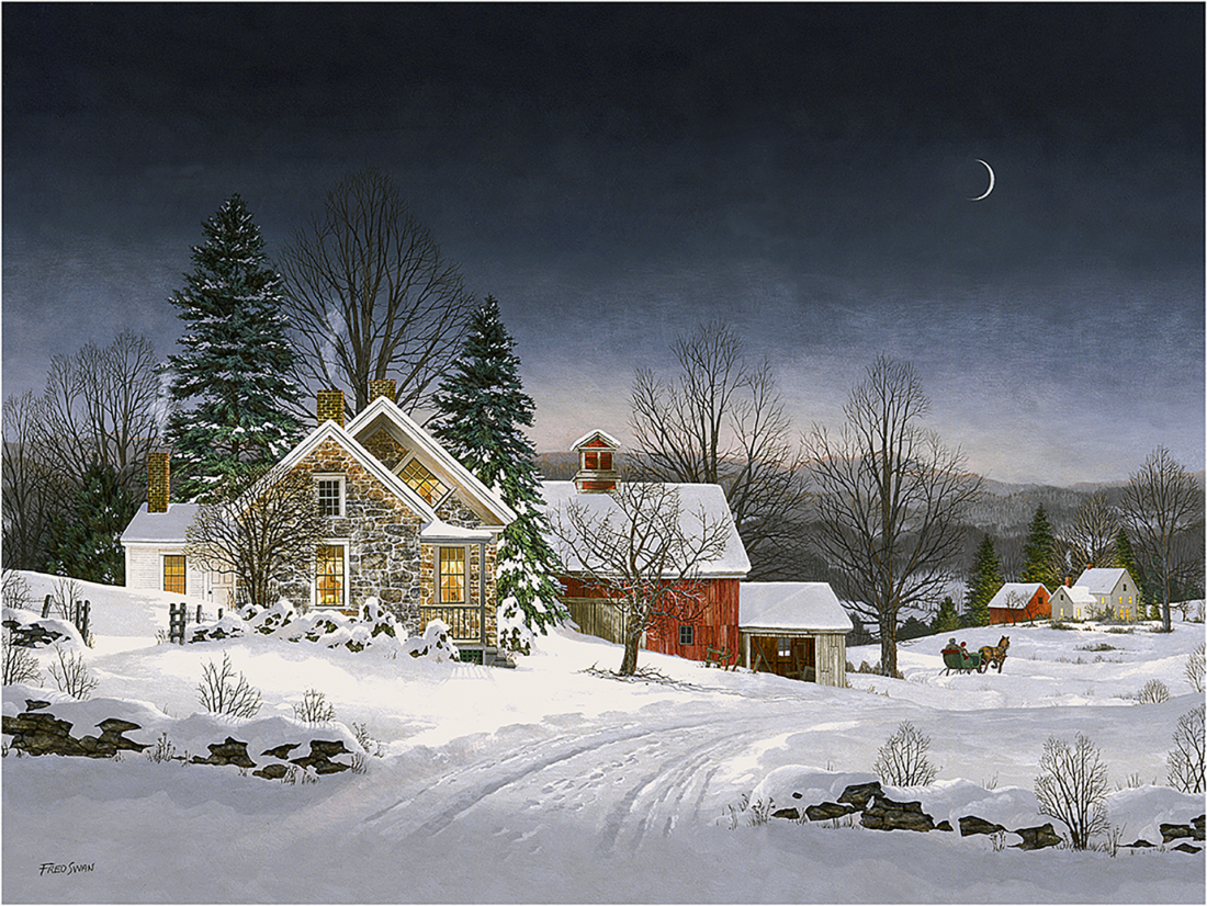 An Evening Ride - American Realist Painting by Fred Swan