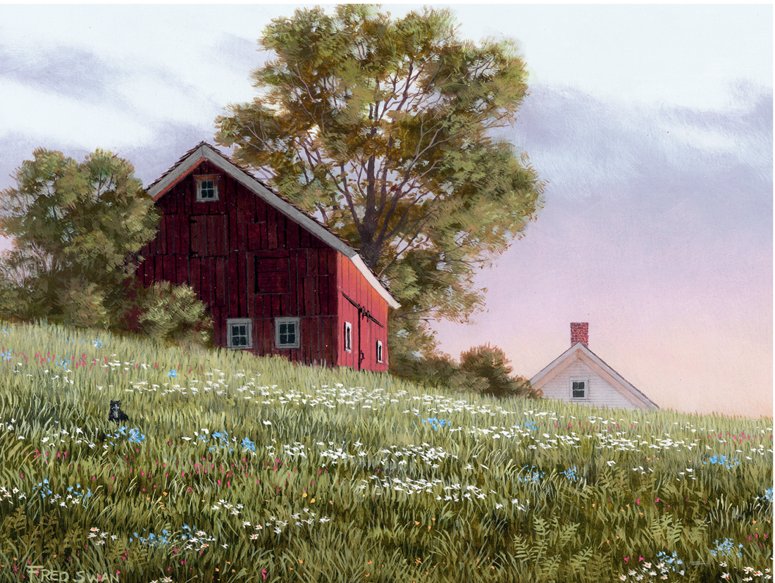 Evening Glow - American Realist Painting by Fred Swan