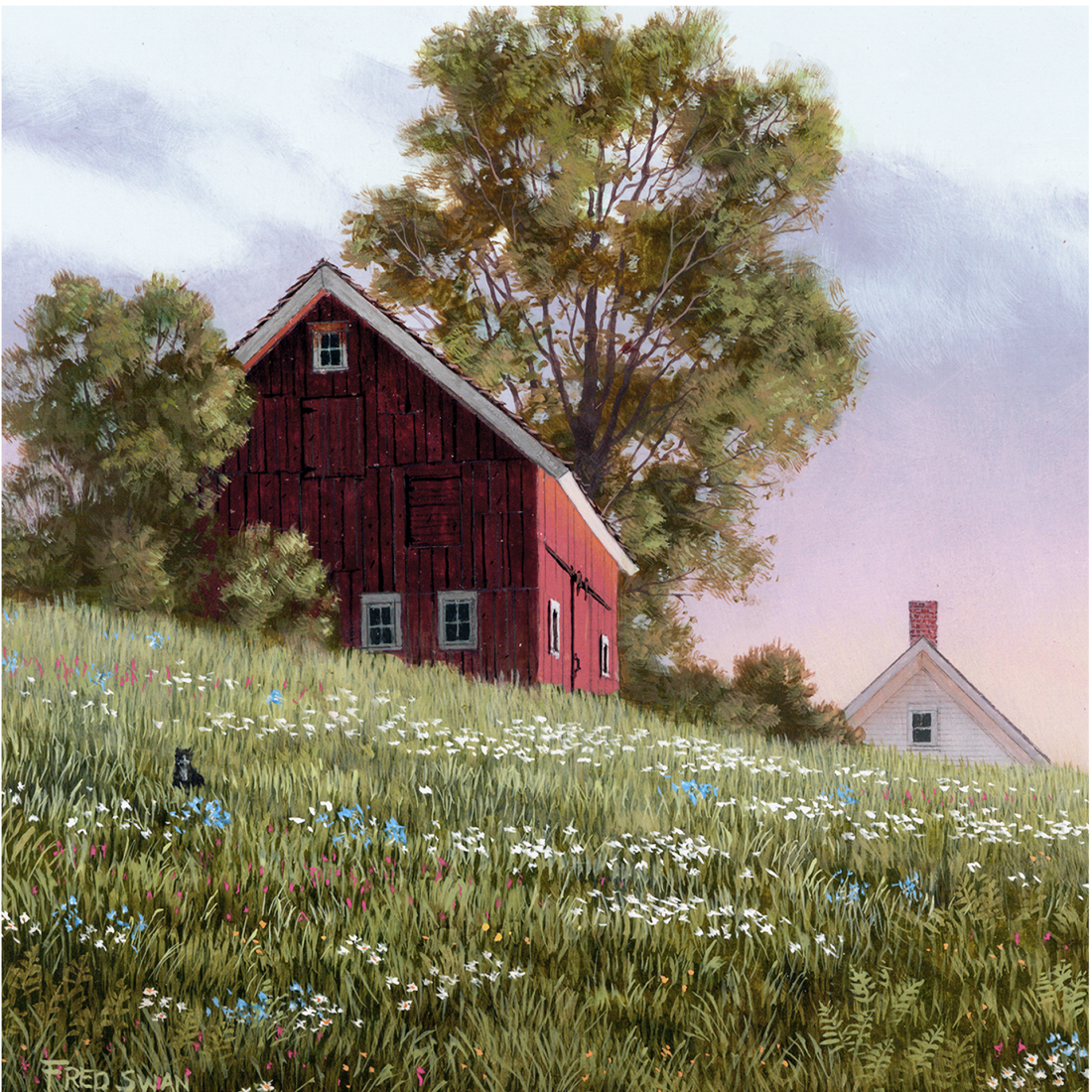 Evening Glow - American Realist Painting by Fred Swan