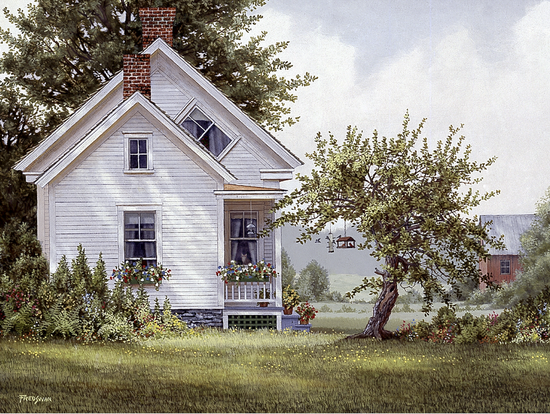 Spring Flowers - American Realist Painting by Fred Swan