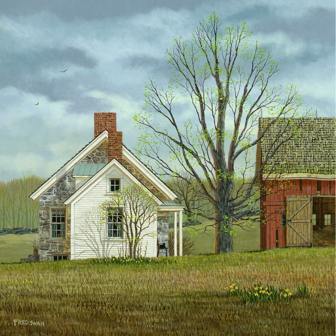 Spring - American Realist Painting by Fred Swan