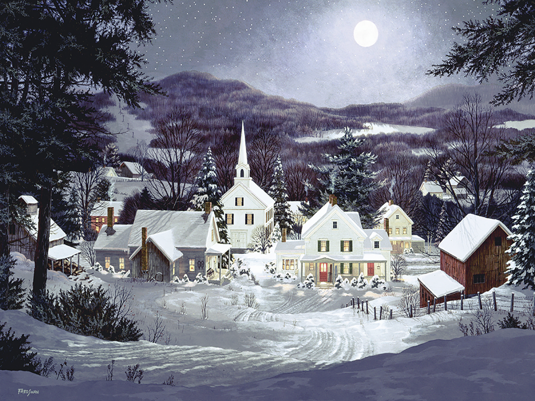 Blue Moon - American Realist Painting by Fred Swan